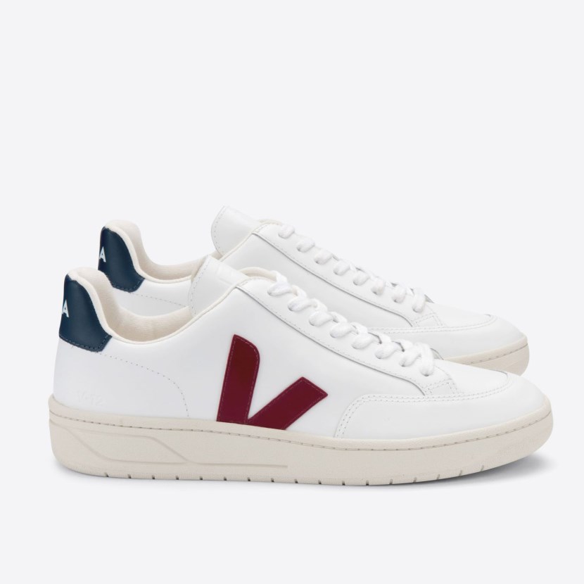 Veja V-12 Leather Naisten Kengät Valkoinen/Punainen/Laivastonsininen (Z78Y45)